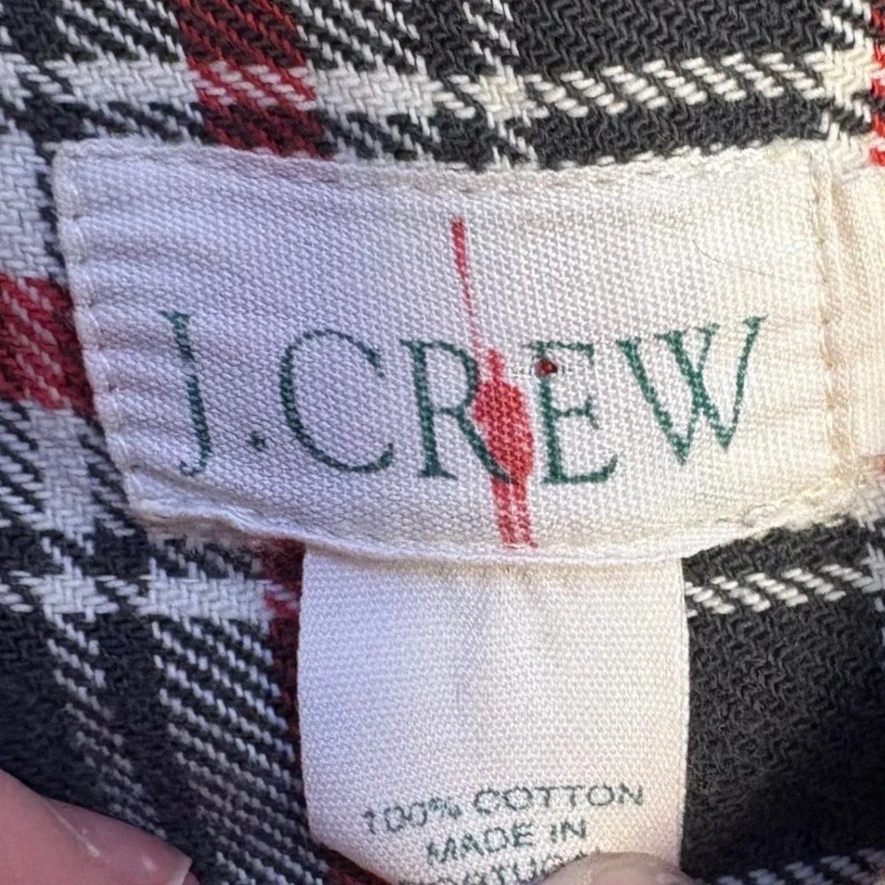 J.Crew VINTAGE 90s Mens Cut & Sew Patchwork Flannel Shirt Button Down Cotton Med
